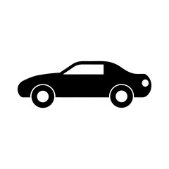 Car silhouette icon in side view with wheels flat transport vector perfect for auto and travel use