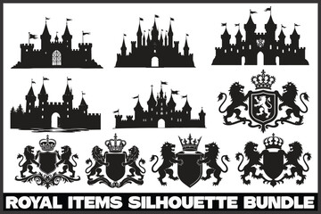 Obraz premium Royal Castle & Crest SVG Bundle