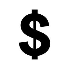Dollar sign silhouette icon in finance style clean currency symbol perfect for business and money design
