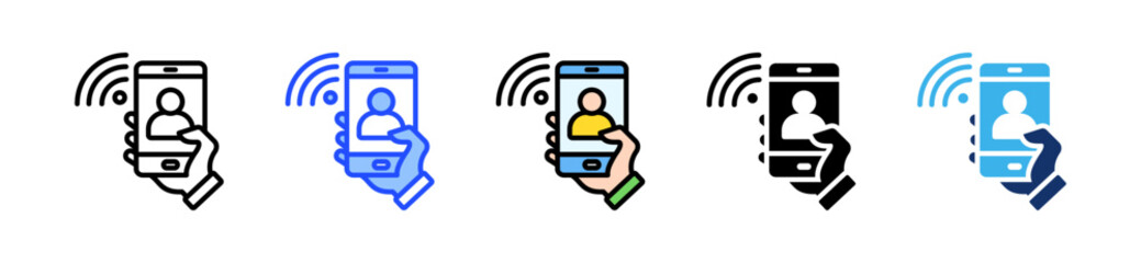 Contactless Identity Icon Collection With Multiple Styles
