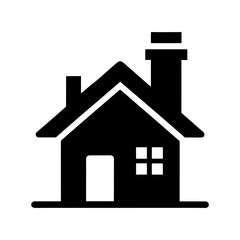 House silhouette icon with chimney in flat design home symbol vector perfect for real estate and property themes  