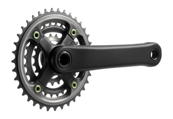 Triple chainring crankset with steel rings for mountain biking