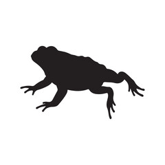 Fototapeta premium Toad jumping silhouette vector flat illustration design