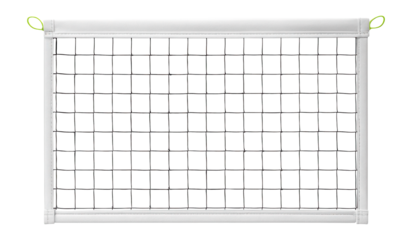 Polyester volleyball net with white vinyl headband for beach games