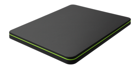 Shock-absorbing rubber mat with ribbed texture for HIIT workouts