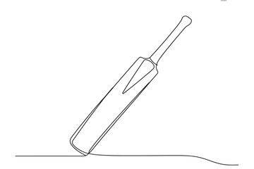 Obraz premium Continuous Line Cricket Bat Icon – One Line Sports Equipment Vector
