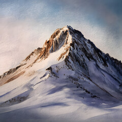 A mountain with snow on it