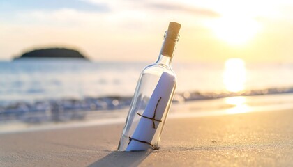 Message in a bottle at sunset (2)