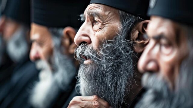 Three old orthodox monks