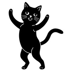 vector illustration of a black cat
