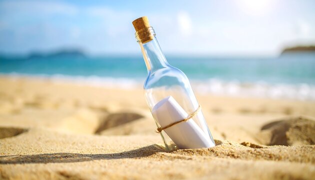Message in a bottle on a beach