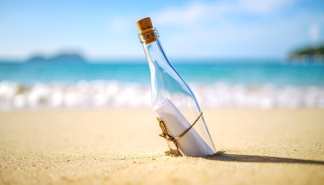 Message in a bottle on beach (1)