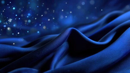 Obraz premium Soft Blue Fabric Draped Elegantly with a Dreamy Blur of Light Creating a Tranquil and Ethereal Atmosphere in a Fashion Photography Setting