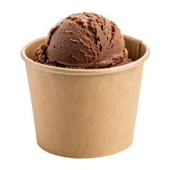 Delight in rich chocolate ice cream served in simple cup, perfect for sweet treat on warm day