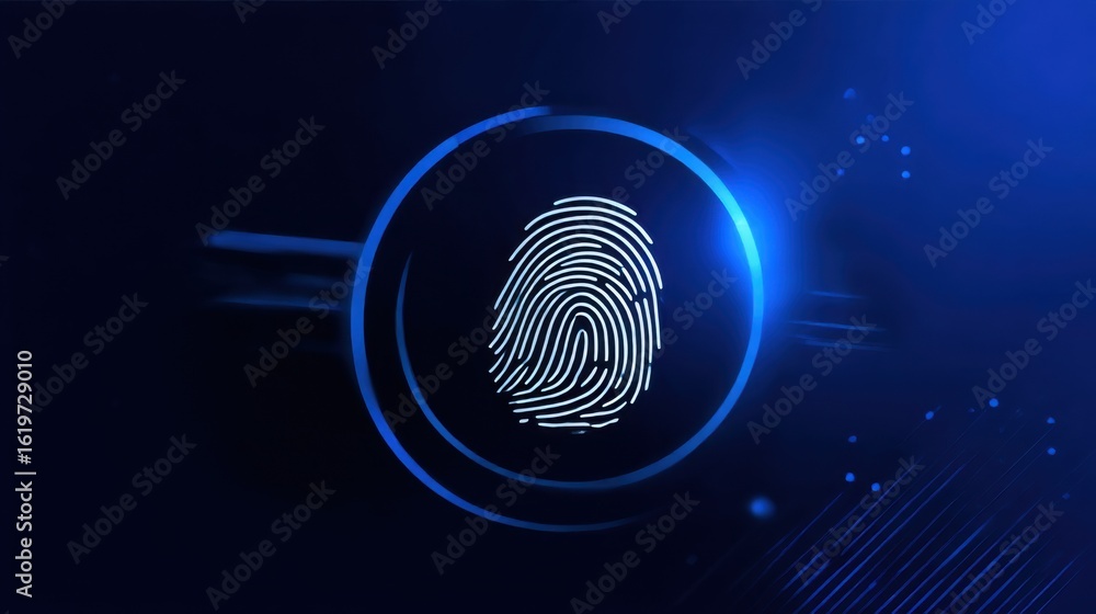 Wall mural intricate fingerprint pattern revealed against a dark background highlighting unique identity in a m
