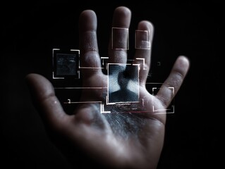Close Up of Human Hand Displaying Unique Fingerprint Pattern on Skin Highlighting Individuality and Identity in a Simple yet Intriguing Composition