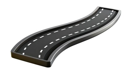Curved road section designed for model landscapes or dioramas depicting realistic transportation settings