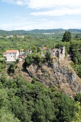 The rock on which town of Pazin is located, Croatia