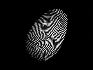 Intricate Fingerprint Pattern on Deep Black Background Showcasing Unique Identity with Artistic Flair Highlighting Texture and Depth in Minimalist Style