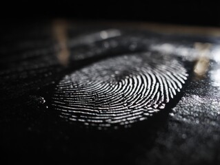 Close Up of Intricate Fingerprint Patterns on a Wooden Table Surface Highlighting Unique Identity and the Art of Human Touch in Everyday Life