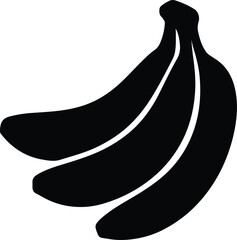 Silhouette Banana bunch black ripe healthy food vector Illustrator