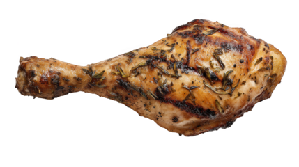 Savor the flavor, delicious chicken adorned with aromatic herbs on its wings flavorful.