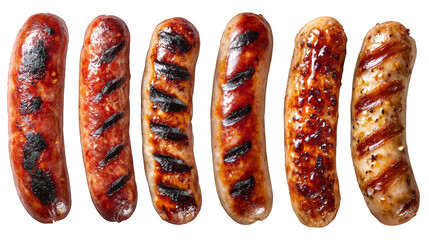 Juicy grilled sausages, a culinary feast for meat lovers sizzling.