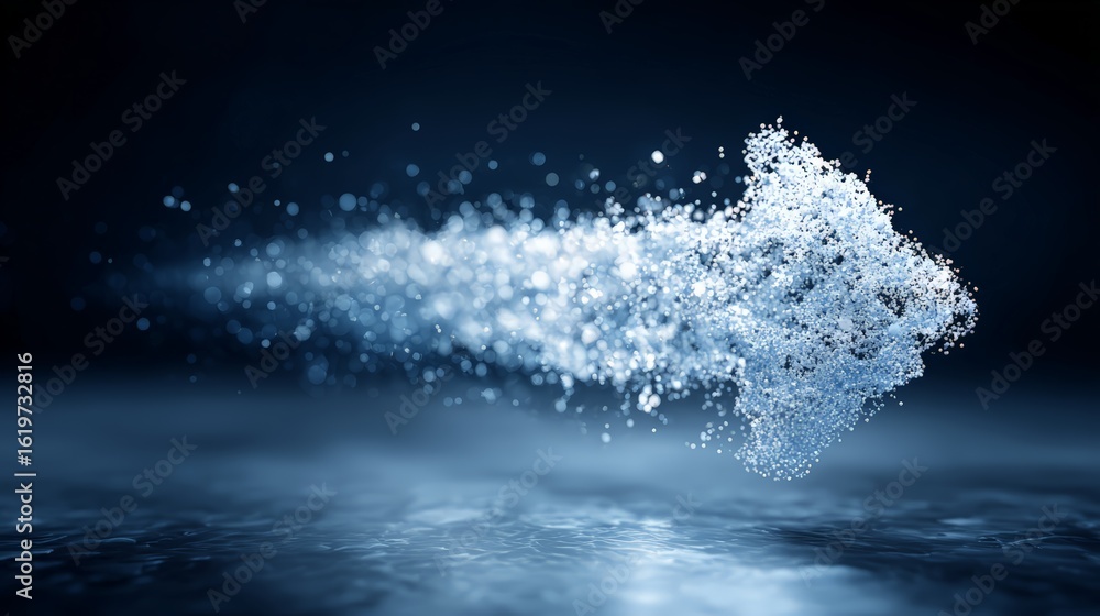 Poster a dynamic splash of water captured in motion, illustrating fluid dynamics and energy.