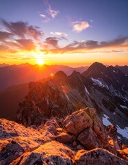 Majestic mountain sunset