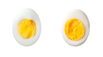 Two halves of an egg, exploring the anatomy of this nutritious powerhouse food.