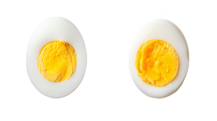 Two halves of an egg, exploring the anatomy of this nutritious powerhouse food.