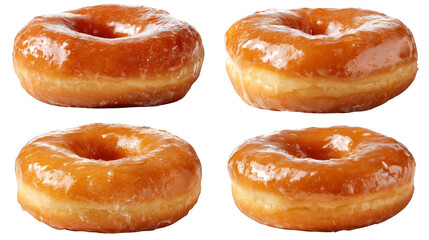Delicious display of four frosted donuts, a sweet treat for any occasion.