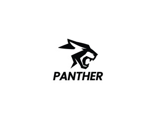  Geometric Black Panther Head Logo