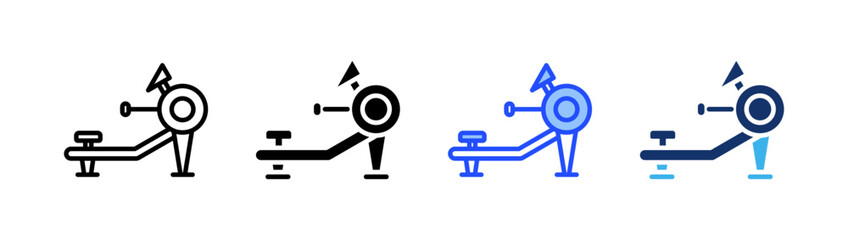 Rowing Machine Icon Collection With Multiple Styles