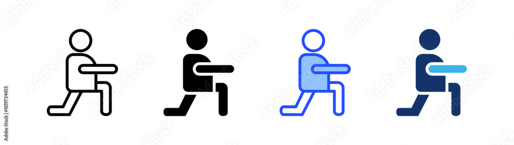 Poster stretching icon collection with multiple styles