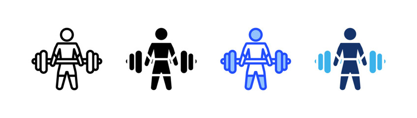 Deadlift Icon Collection With Multiple Styles