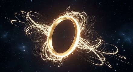 Golden Ring in Space: A Celestial Orb