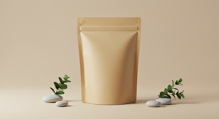 Eco-friendly Kraft Paper Pouch with Ziplock for Packaging Coffee Tea Snacks Food