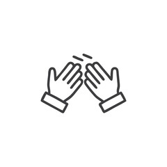 Fototapeta premium Clapping hands icon for blogs, websites, clipart, applause, celebration, event, communication, educational and awareness materials, presentations