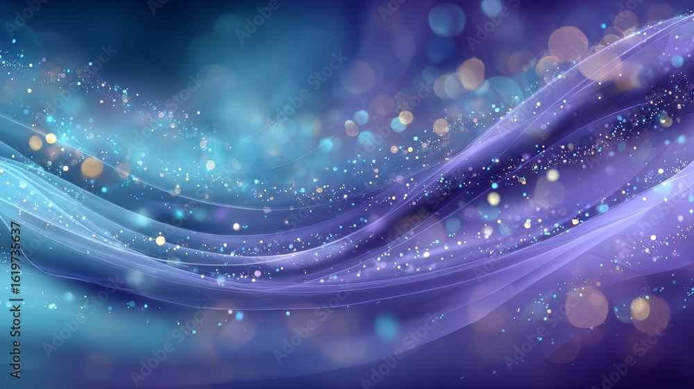 Aufkleber ethereal abstract background with flowing light waves and sparkles