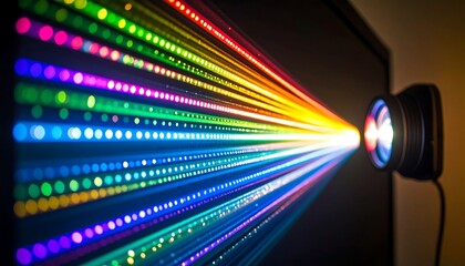 Rainbow light projection on wall