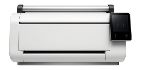 Large format scanner with roll feeder and touchscreen control panel for architectural blueprints