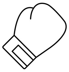 Black Outline of Boxing Gloves Icon Tilted for Sport