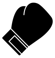 Black Silhouette of Boxing Gloves Icon Tilted for Sport