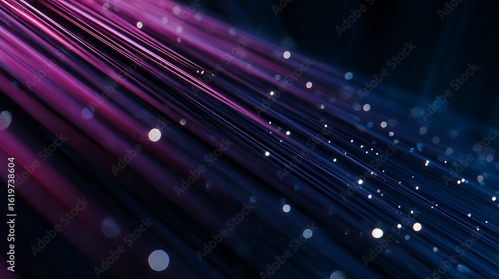 Aufkleber abstract purple and blue light streaks with bokeh effect creating a futuristic background image