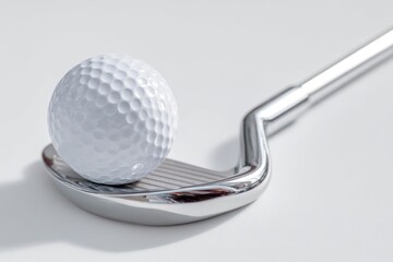 Golf Ball on Club Face Close Up