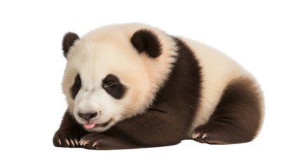 Isolated Panda Cub Sleeping