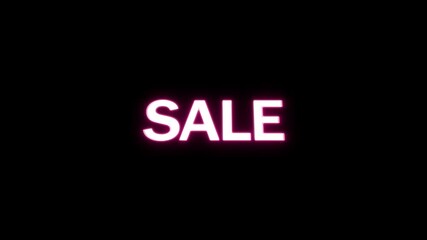 Glowing neon sale text animation background. - Powered by Adobe