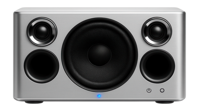 Compact hi-fi system with dual tweeters and bass reflex ports