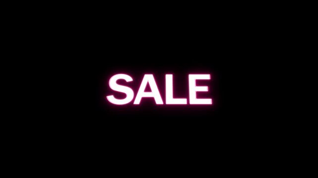 Glowing neon sale text animation background. - Powered by Adobe